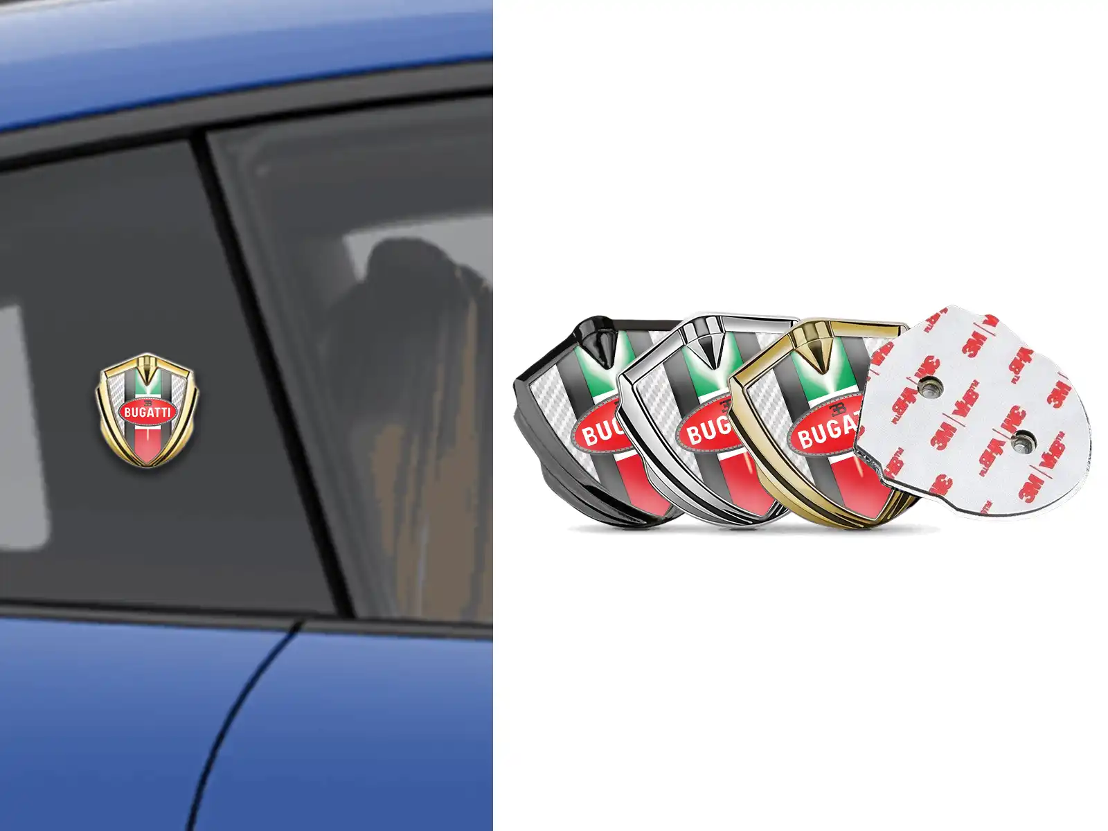 Bugatti Metallico Emblema Badge Stile Pro Inox